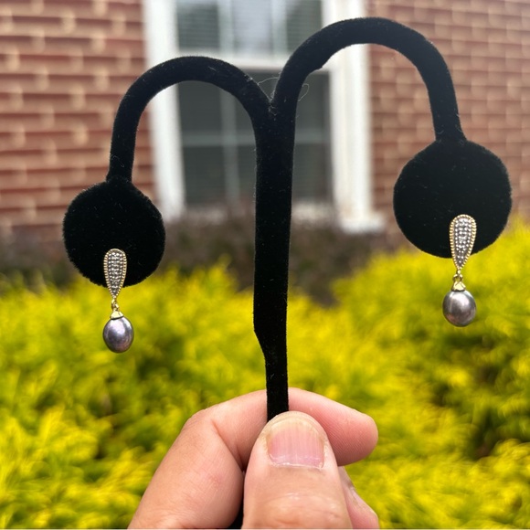 Elegant 14k Gold Pearl & Diamond Earrings ✨FIRM✨